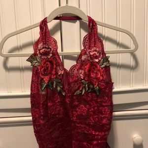 Red Lace Bodysuit